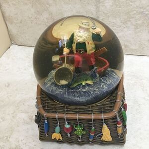MR CHRISTMAS NORTH LODGE FISHING THEME SNOW GLOBE